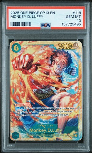 PSA 10 Monkey D. Luffy SEC (OP13-118)