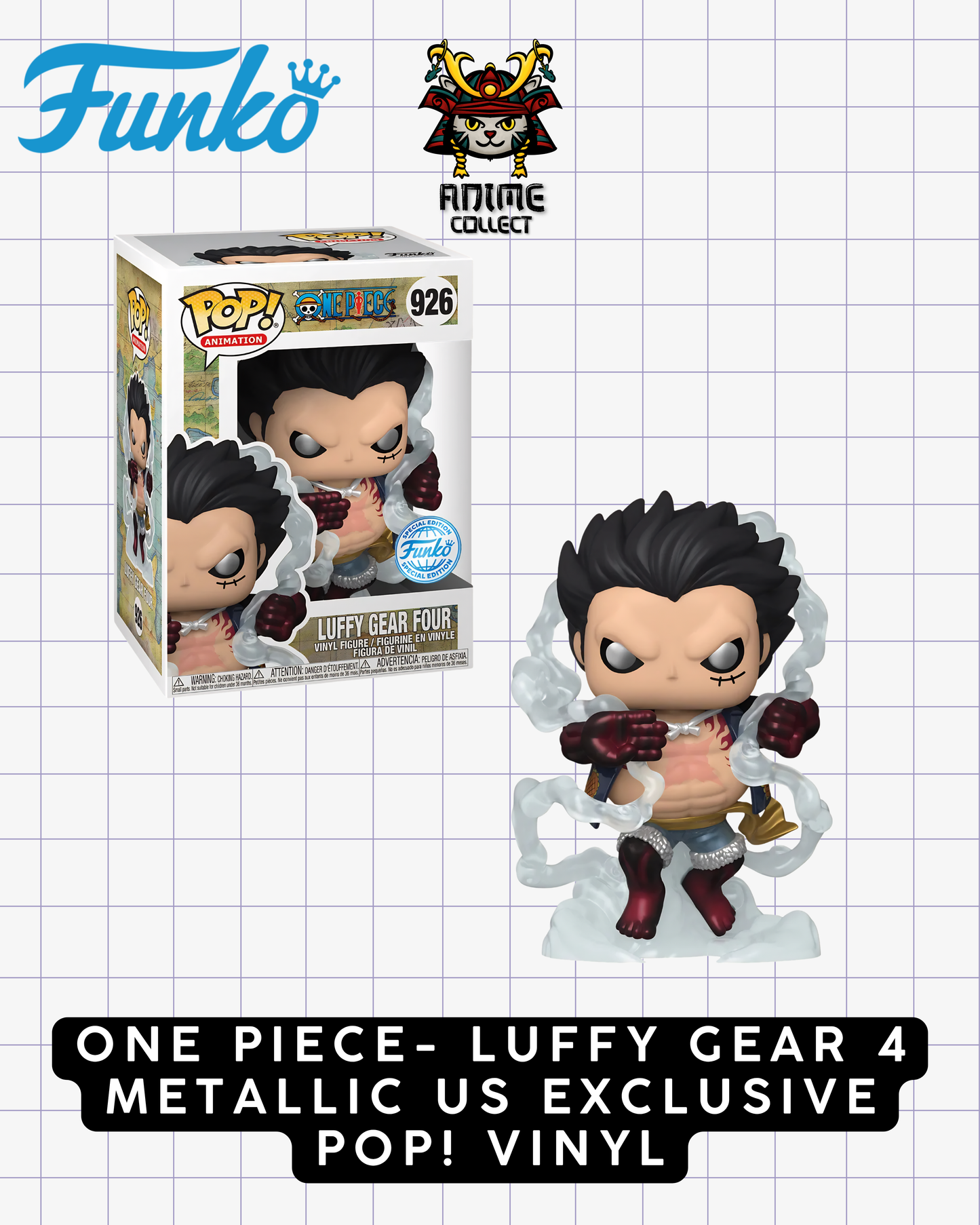 One Piece – Luffy Gear 4 Metallic US Exclusive Pop! Vinyl
